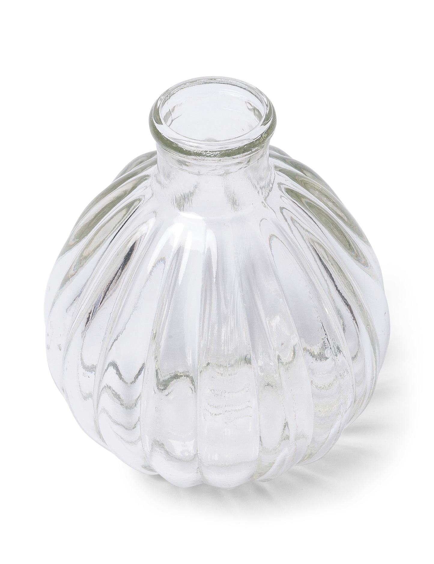 Mini vase rétro en verre ondulé transparent