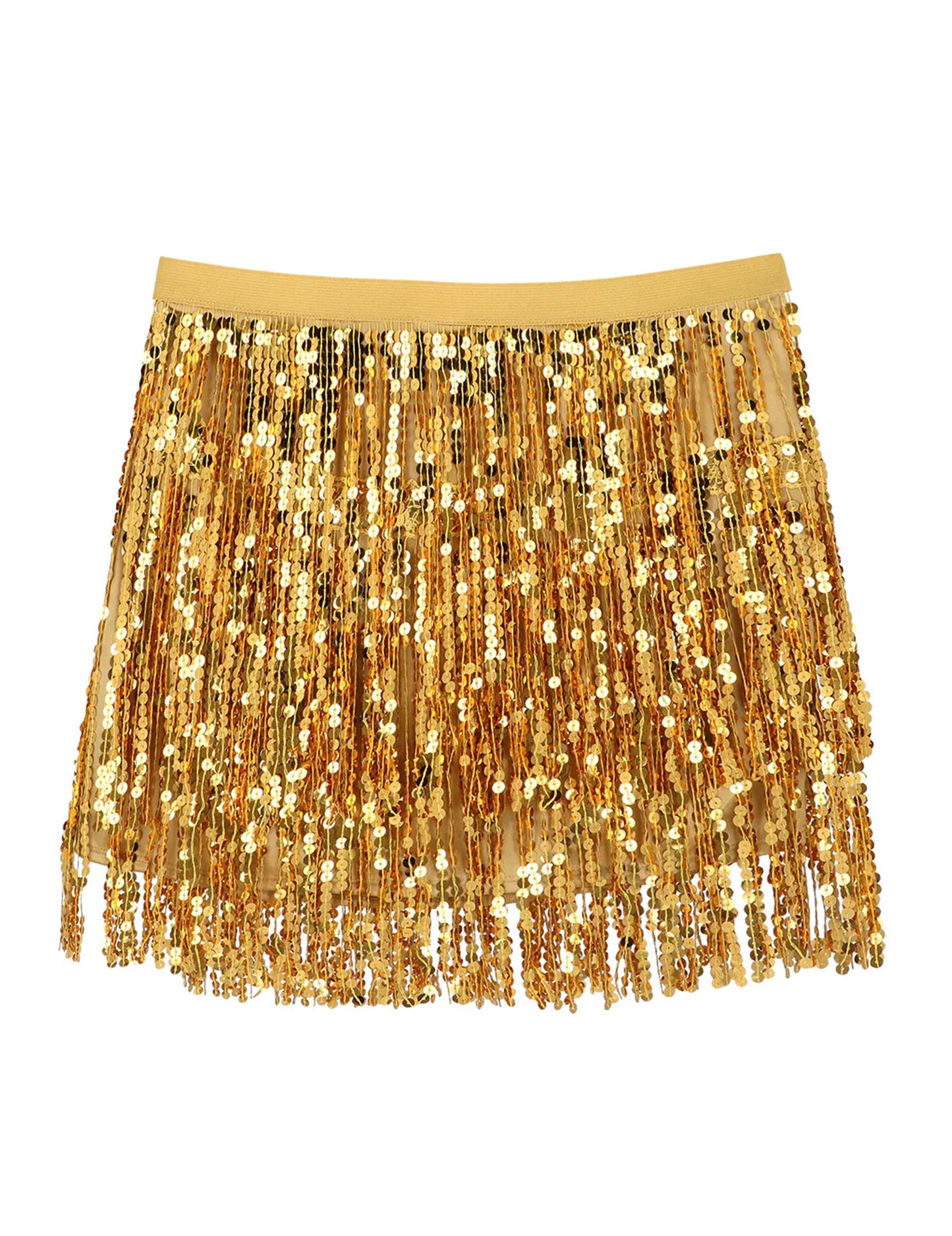 Златна минипола с пайети за жени 