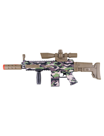 Камуфлажна картечница с димни ефекти, звук и светлина 