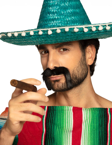 Възрастни черни мексикански мустаци