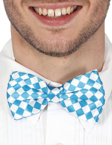 Баварска папийонка със сини и бели проверки