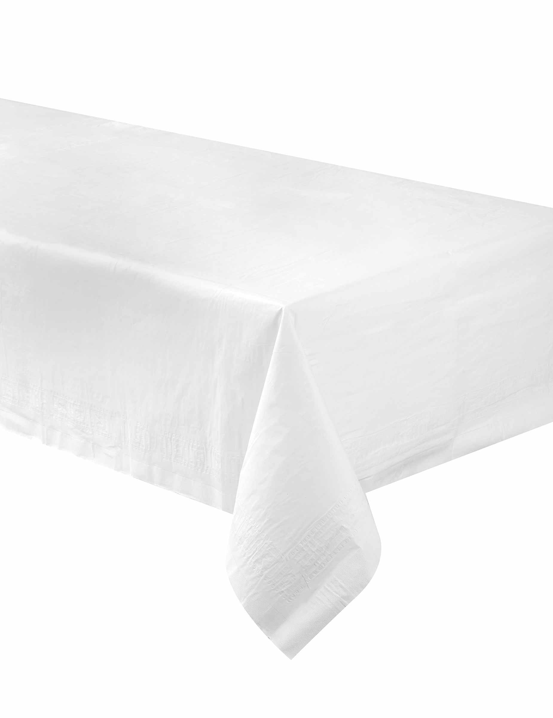 Nappe de fête pour table blanche rectangulaire en papier doublée