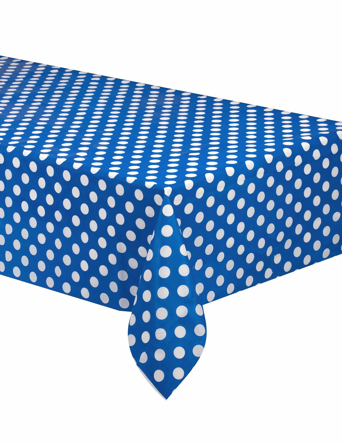 Nappe à pois blancs pour fête bleu marine en plastique