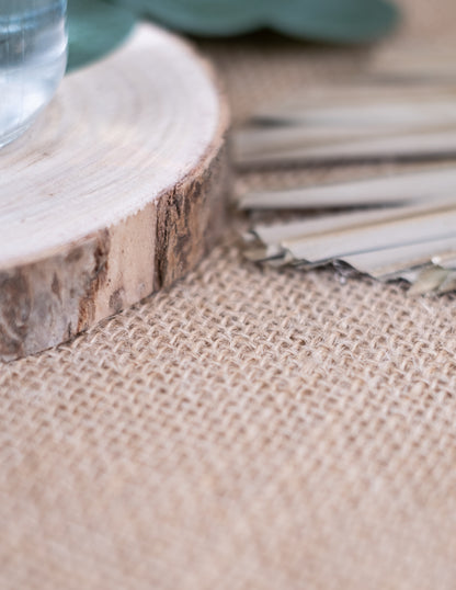 Mise en situation décorative de la nappe rectangulaire bohème et naturelle