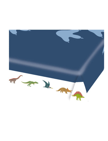Синя хартиена покривка за маса с големи динозаври, 115 x 175 см cm за рожден ден