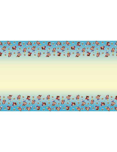 Nappe en papier recyclable One Piece pour fête bleue et jaune avec motifs Luffy