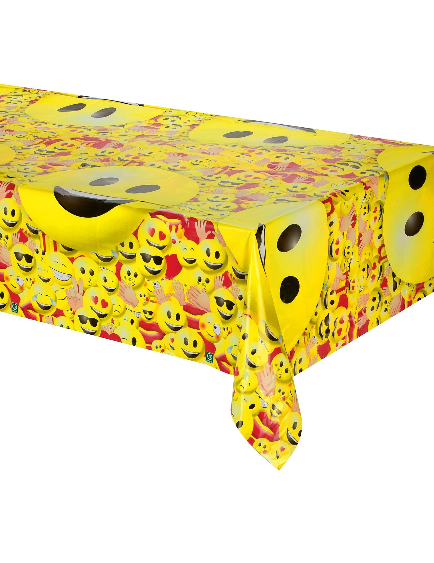 Пластмасова покривка Imoji за жълто парти с емотикони