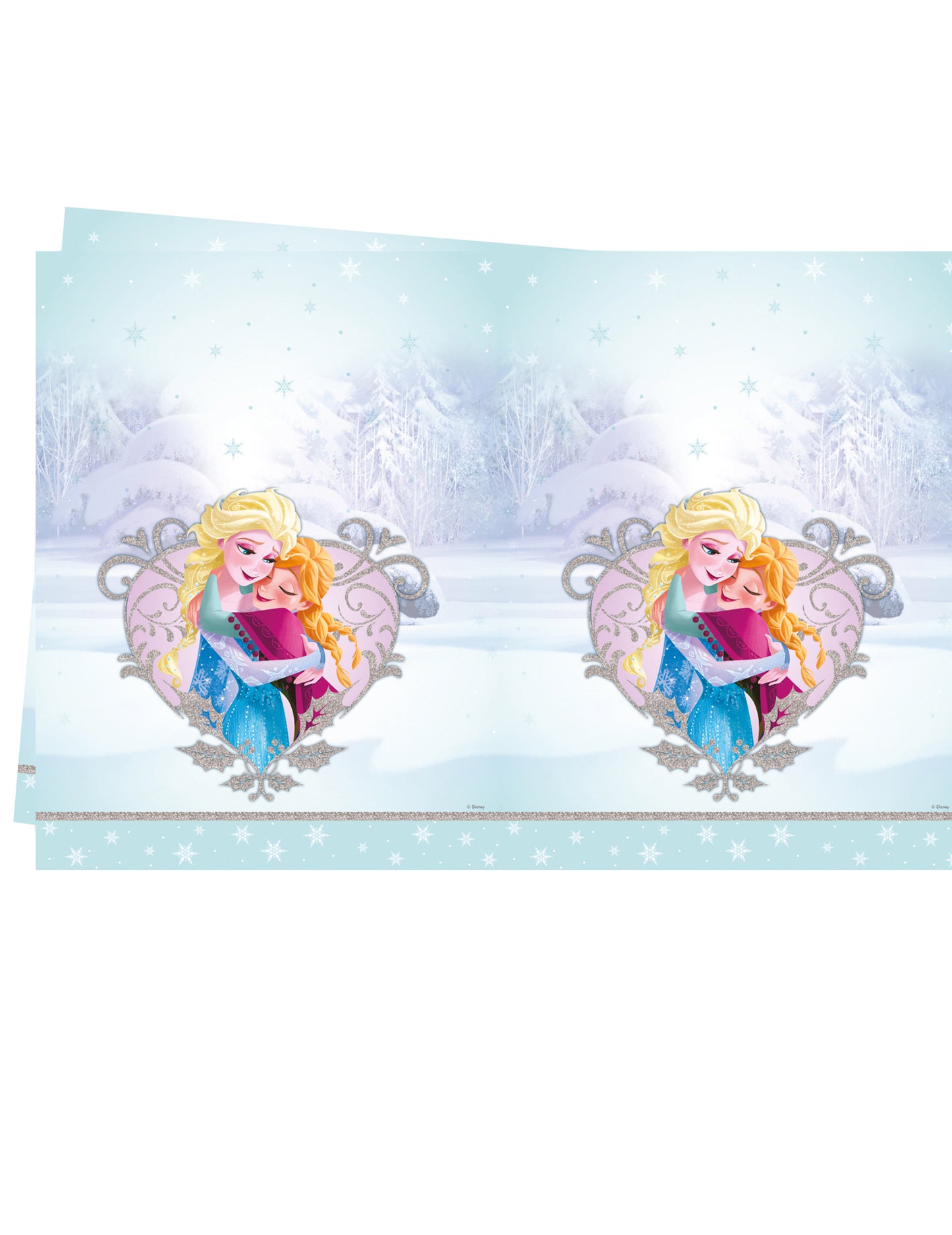 Nappe en plastique La Reine des Neiges Hiver pour enfant bleue avec Anna et Elsa