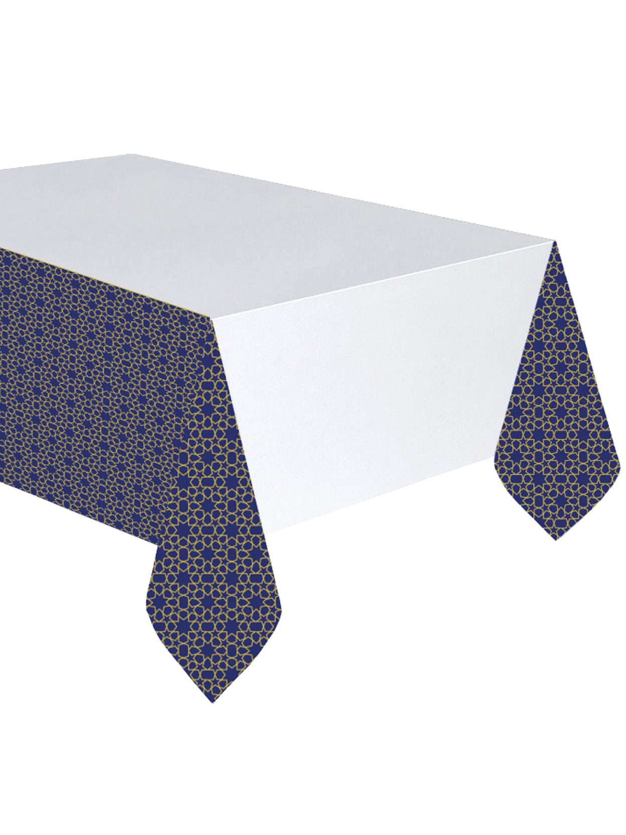 Nappe en plastique mille et une nuits bleue et dorée à décor étoilé