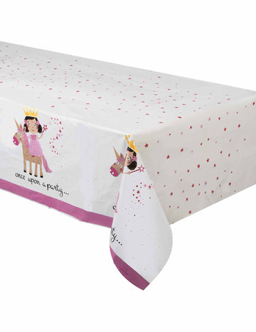 Пластмасова покривка за маса с принцеса и еднорог 137 x 213 cm за рожден ден