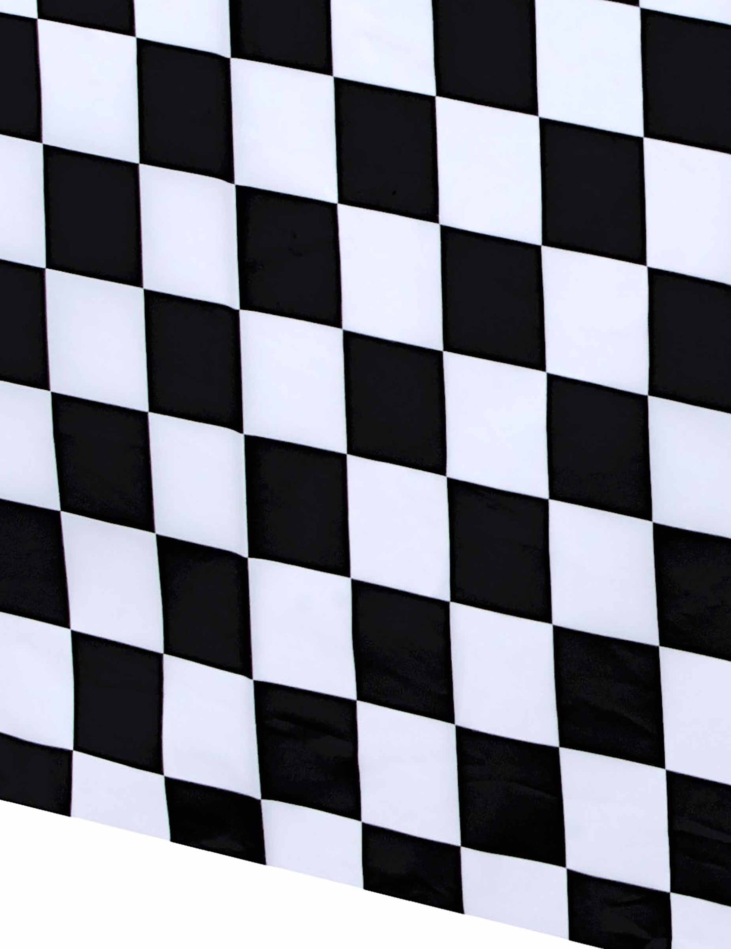 Пластмасова покривка за маса racing 137 x 274 cm с черно-бял кариран десен 