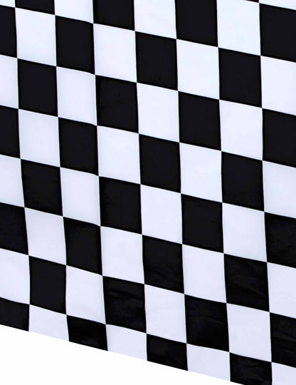 Пластмасова покривка за маса racing 137 x 274 cm с черно-бял кариран десен 