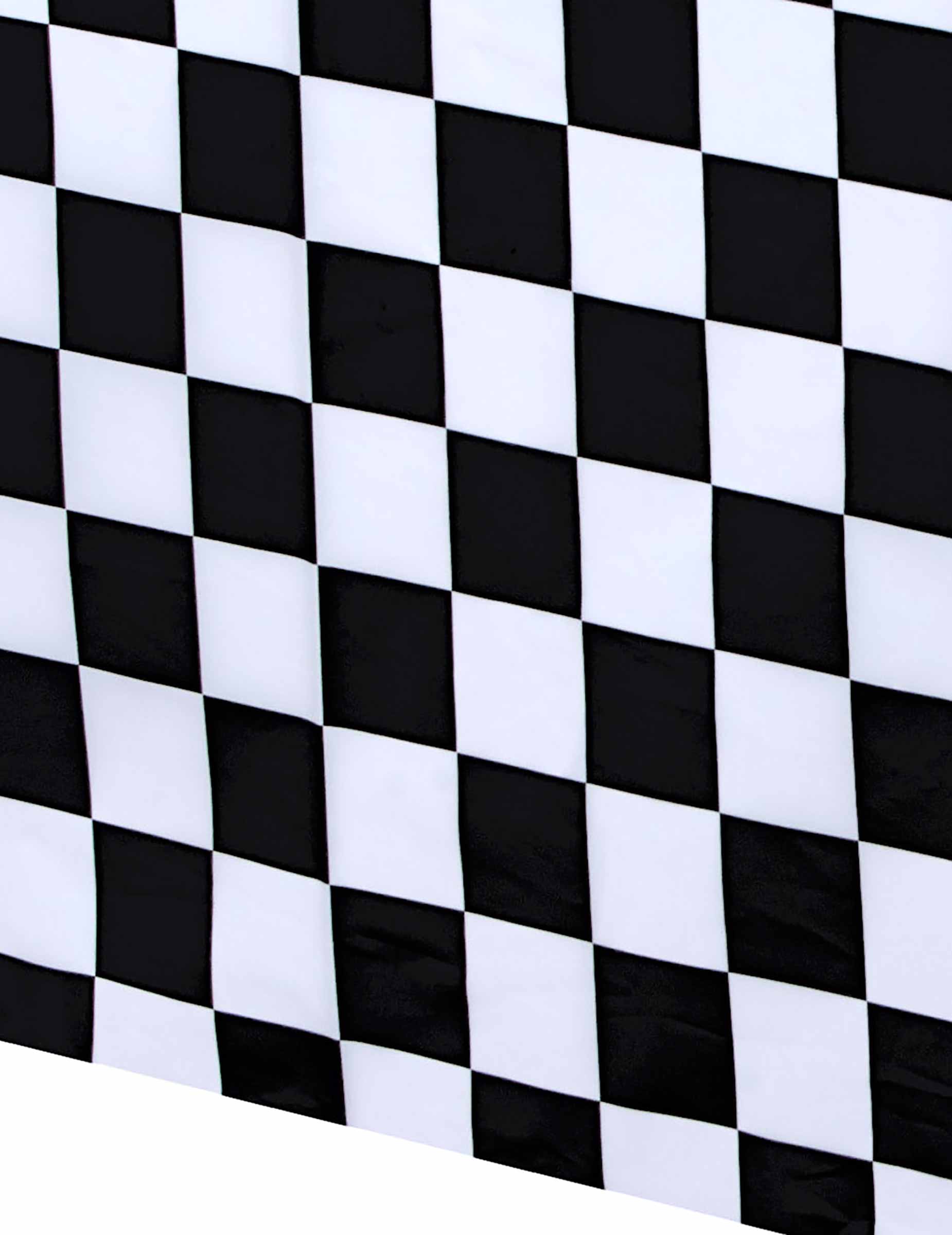 Détail du motif à damier de la nappe en plastique racing pour fête