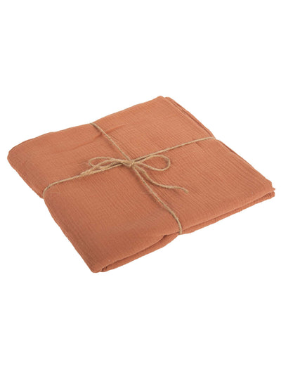 Nappe gaze de coton style bohème pour décoration de table terracotta