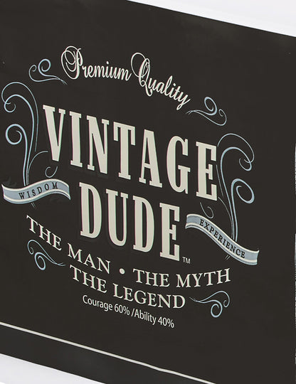 Détail de l'imprimé Vintage Dude de la nappe en plastique anniversaire Vintage