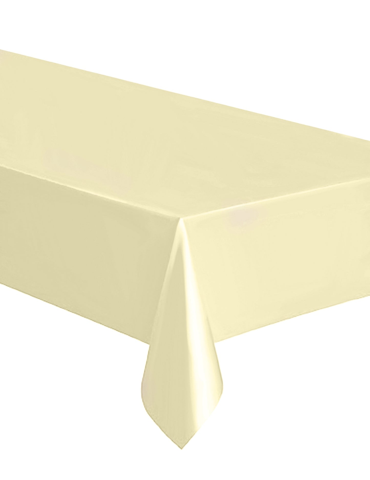 Правоъгълна пластмасова покривка в цвят слонова кост 137 x 274 cm еднократна 