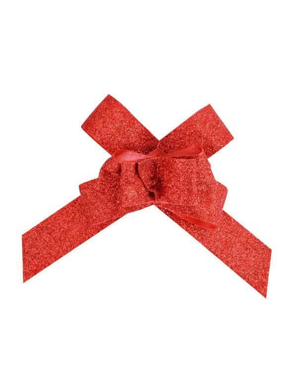 Petits nœuds automatiques pailletés pour fête rouges