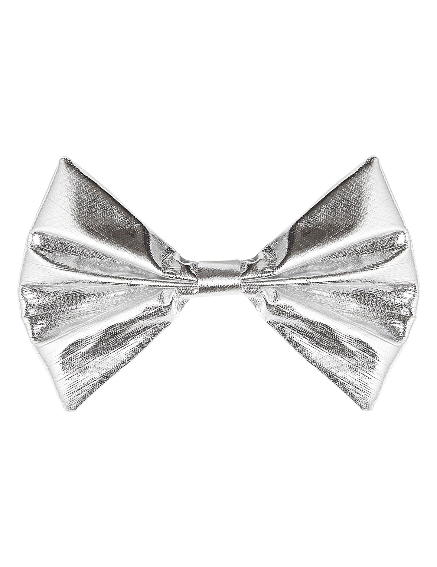 Gros plan sur la texture du noeud papillon argenté pour adulte