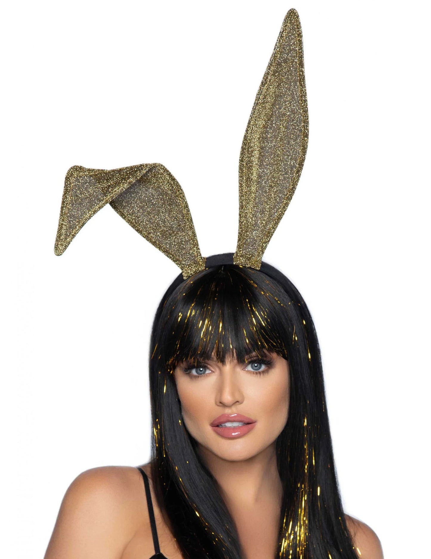 Oreilles de lapin pour adulte dorées à paillettes