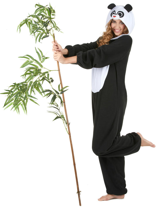 Vue de profil du déguisement panda pour femme
