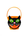 Panier tête de chat pour enfant noir et orange