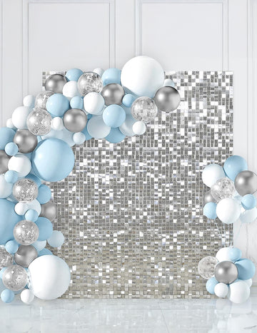 Блестящ сребърен панел със сребърен 30 x 30 cm