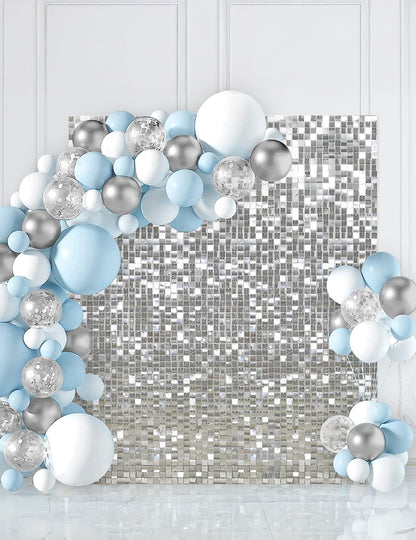 Блестящ сребърен панел със сребърен 30 x 30 cm