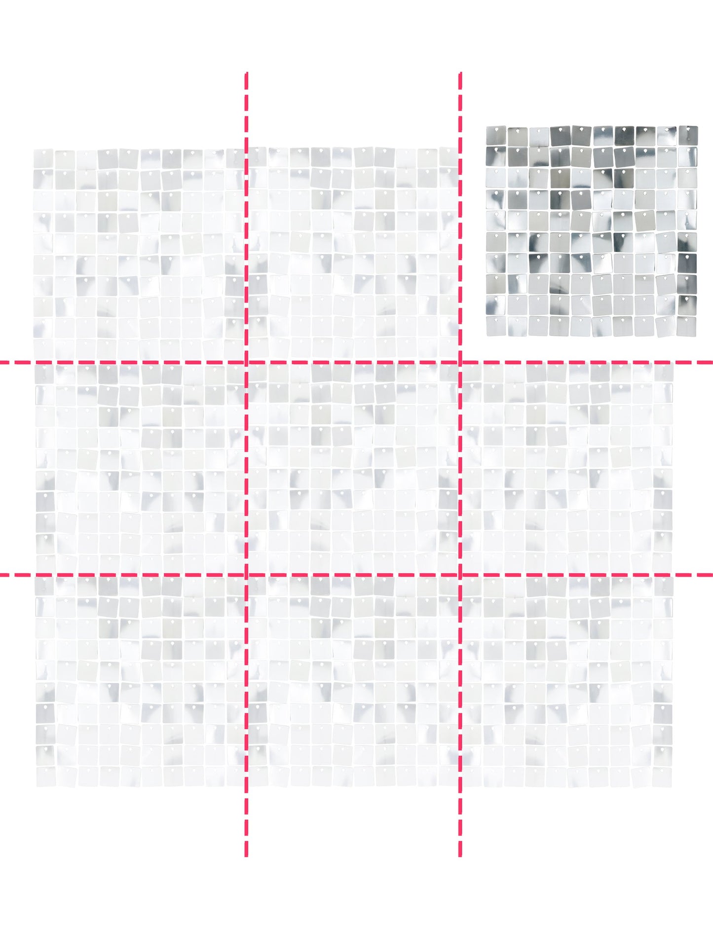 Блестящ сребърен панел със сребърен 30 x 30 cm