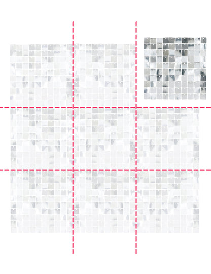 Блестящ сребърен панел със сребърен 30 x 30 cm