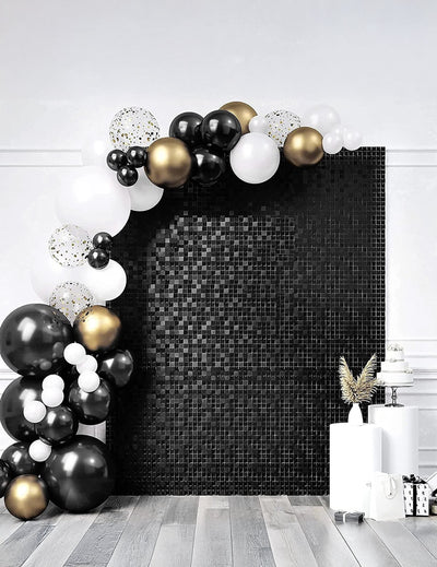Panneau de fond noir brillant pour fête noir à sequins