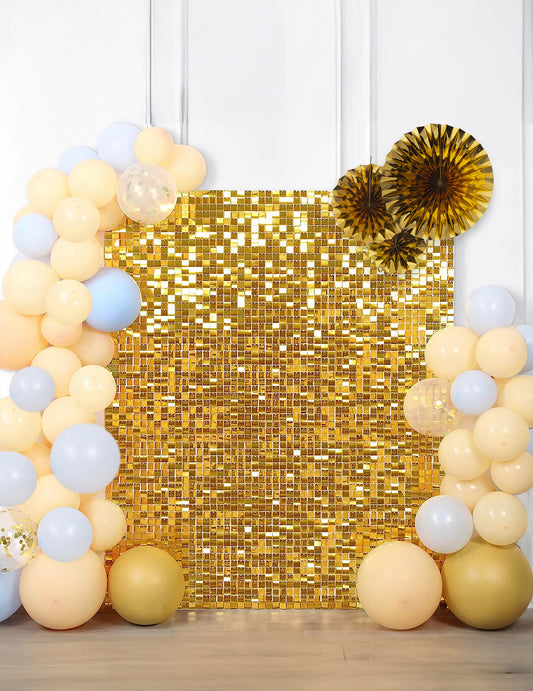 Panneau de fond or brillant pour décoration couleur or à sequins scintillants