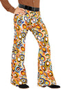 Pantalon groovy bubbles années 70 pour homme multicolore à motifs cercles