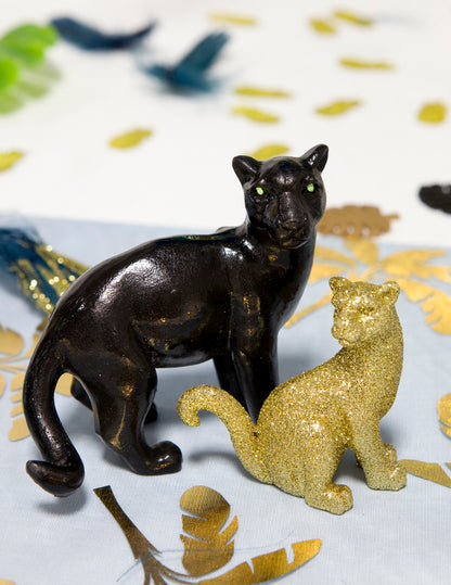 Черна смола пантера 10 cm Декор в стил джунгла