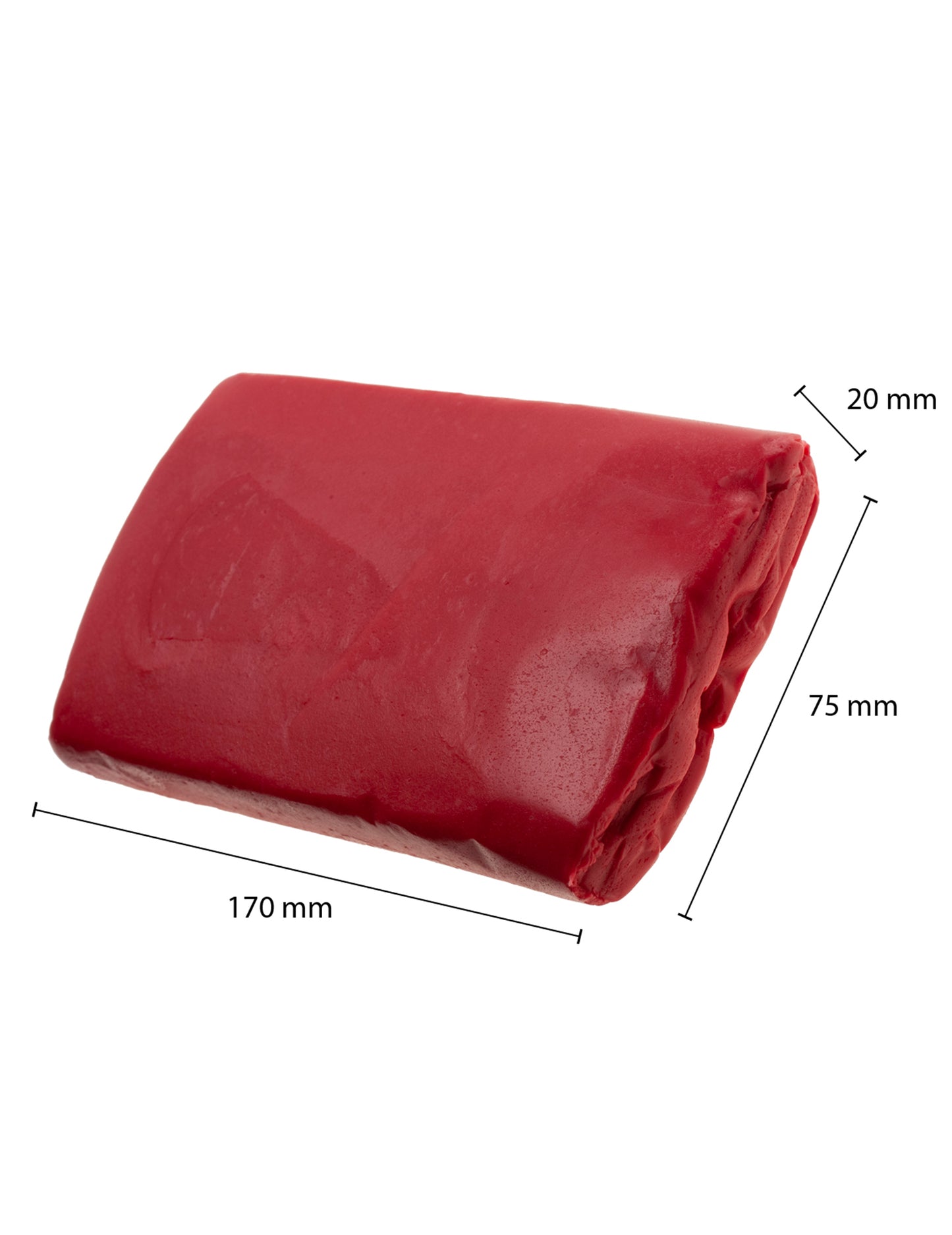Dimensions de la pâte à sucre sans gluten rouge prête à l'emploi