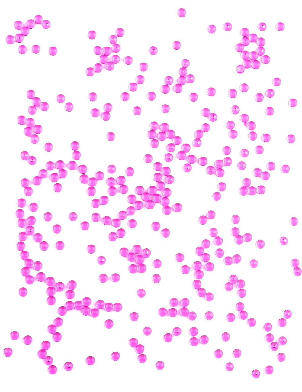 Vue d'ensemble parsemée des perles plates effet goutte de pluie fuchsia