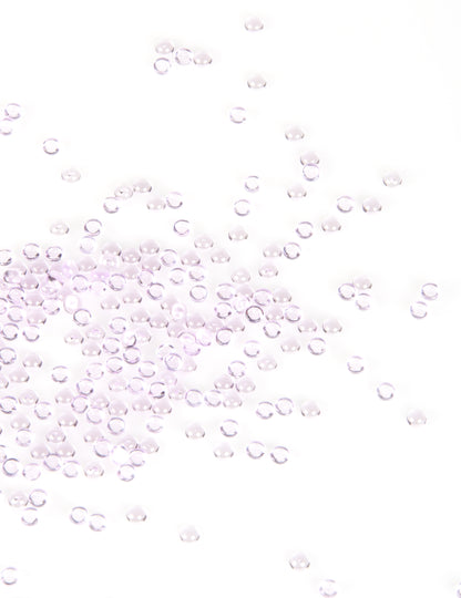 Perles effet goutte de pluie pour décoration de table parme