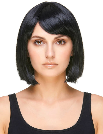 Perruque carré noire à frange femme