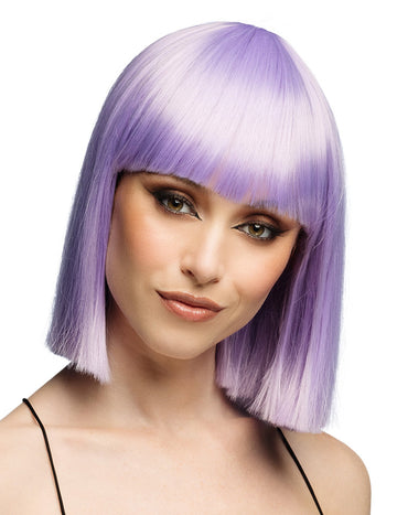 Луксозна пастелно лилава каре перука за възрастни 