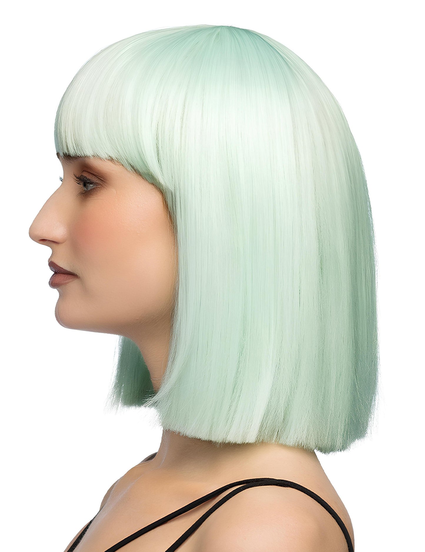 Луксозна пастелно ментова перука каре за възрастни 