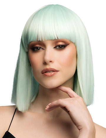 Луксозна пастелно ментова перука каре за възрастни 