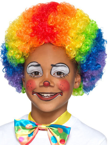 Perruque de clown pour enfant multicolore frisée