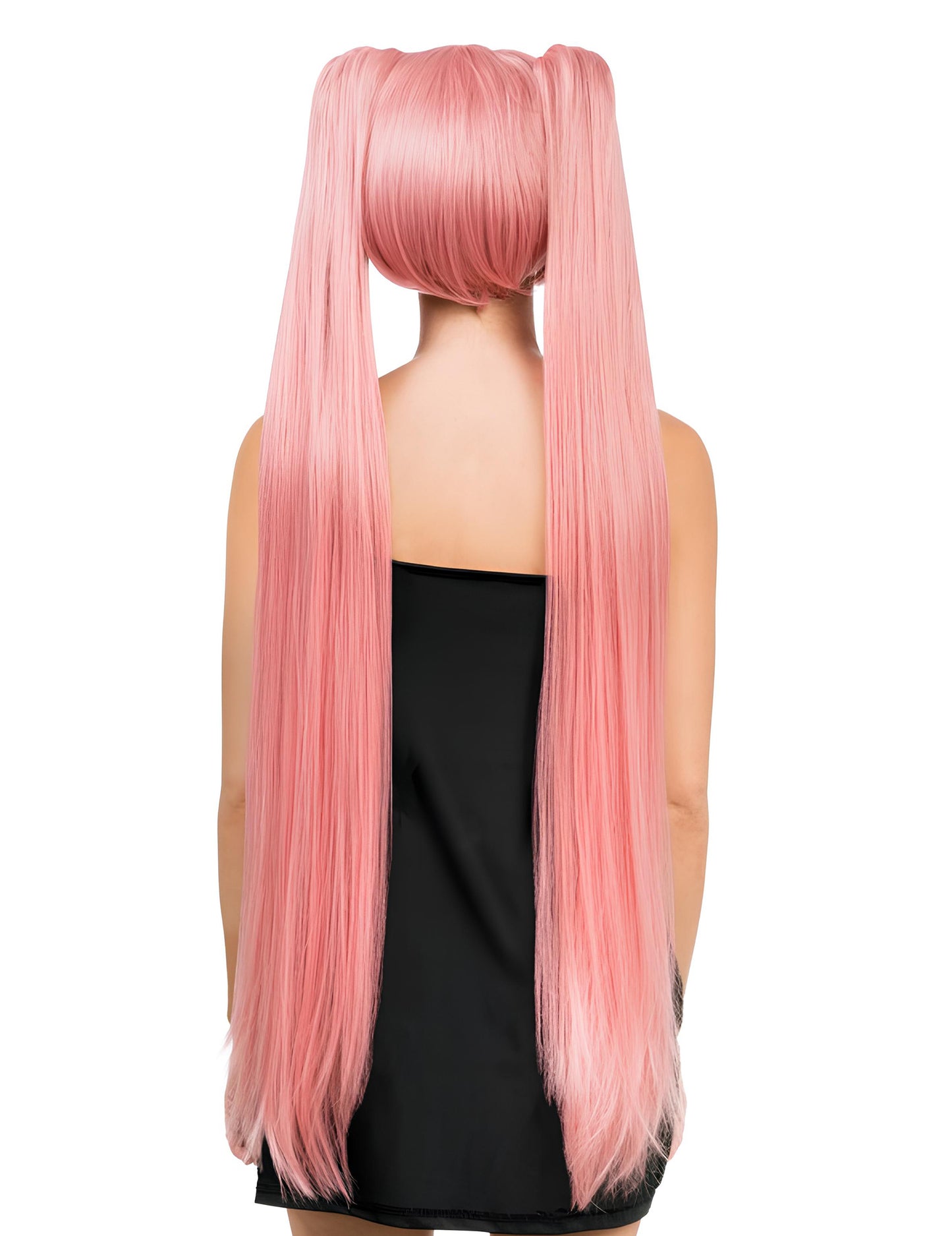 Луксозна косплей перука с дълги пастелнорозови опашки за възрастни 
