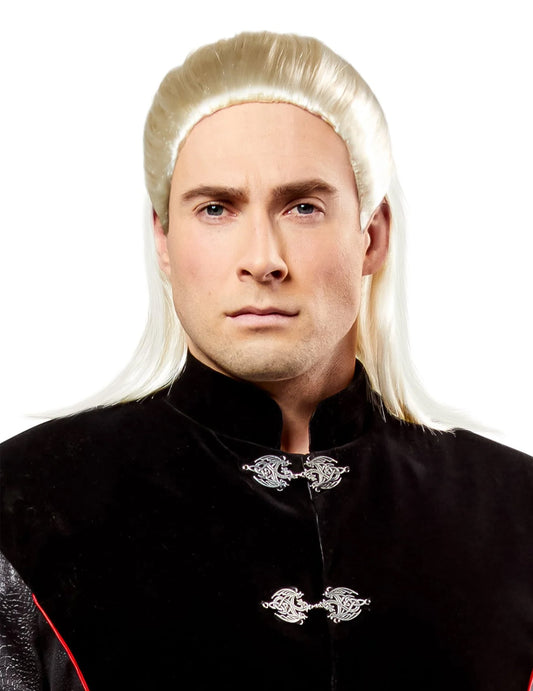 Perruque luxe Daemon Targaryen House of the dragon pour homme blonde platine