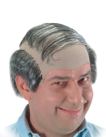 Сива перука за възрастни мъже с оплешивяване