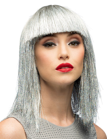 Женска сребърна иридисцентна перука