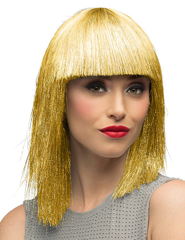 Златна иридисцентна перука на жените