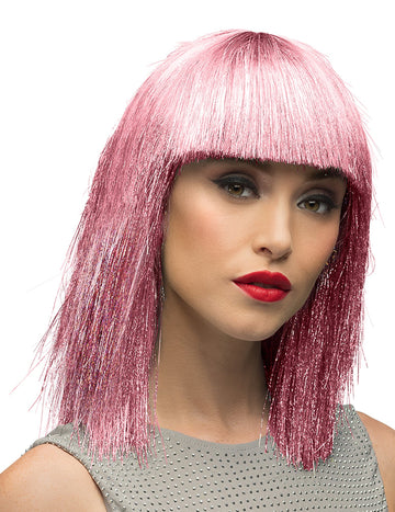 Розовата иридисцентна перука при жените