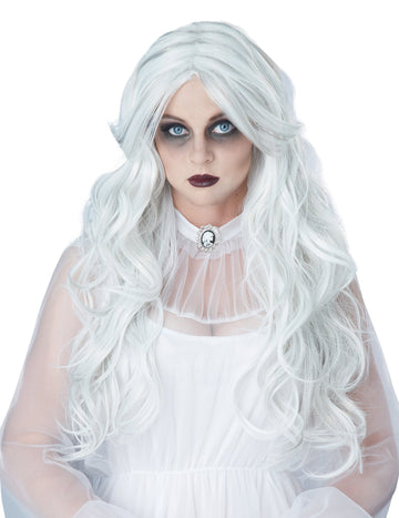 Дълга бяла дама перука жена