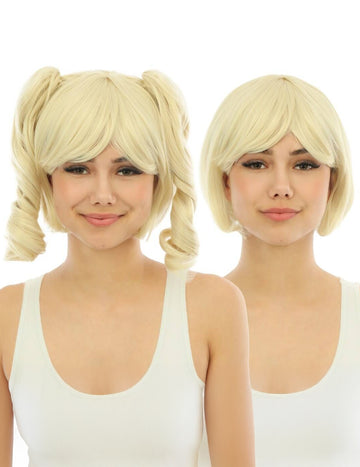 Манга перука с подвижни пигтейли луксозни блондинки