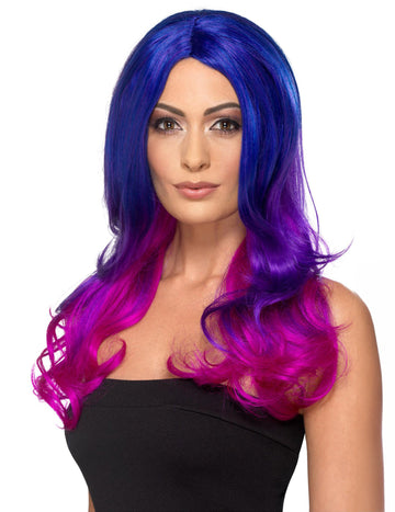 Синя засенчена перука и устойчива на топлина за възрастни